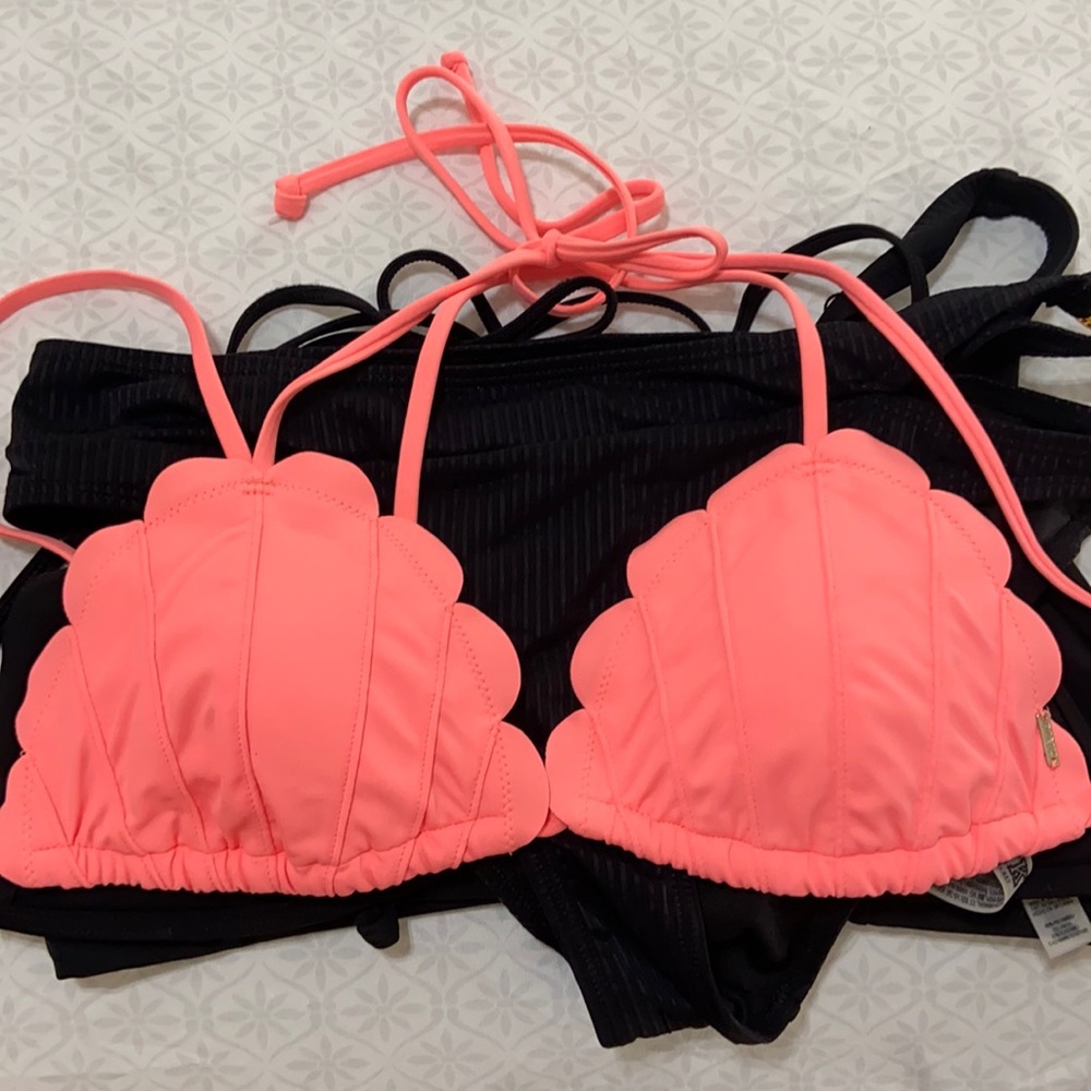 VS Pink Shell Bikini Top